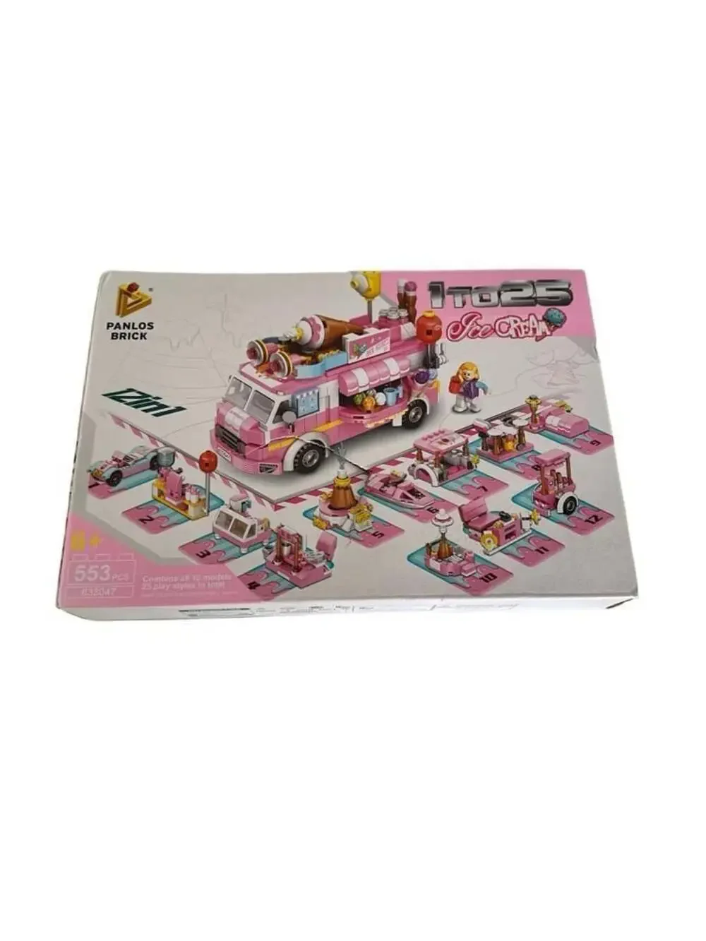 Panlos Brick 12-in-1 Ice Cream Truck Building Set 633047 (553 Pieces)